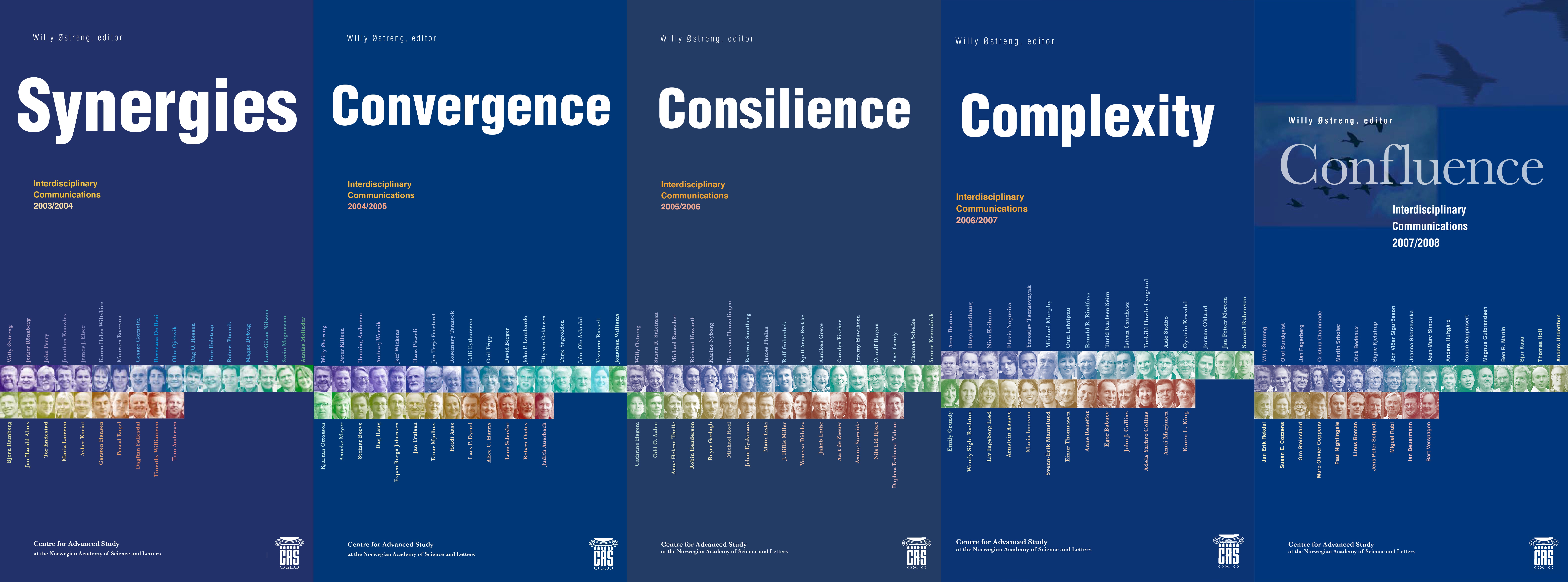 Front pages of all five issues of Interdisciplinary Communications.