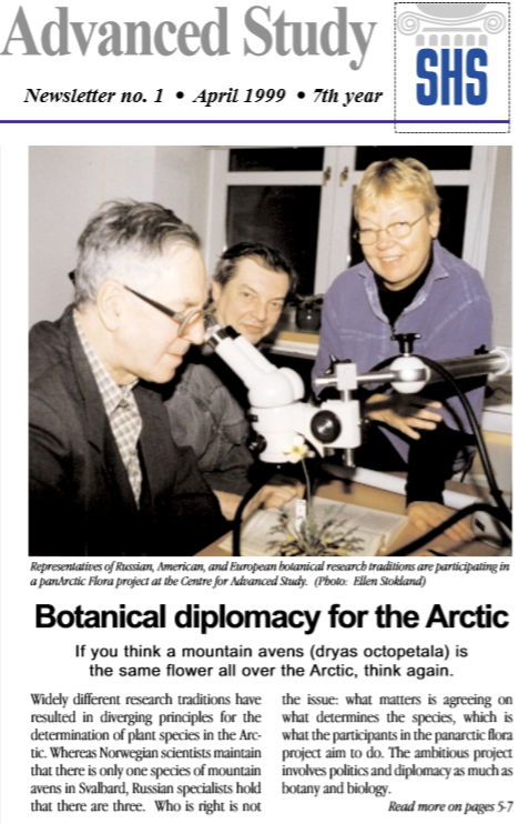 Article from CAS' April 1999 Newsletter titled 'Botanical diplomacy for the Arctic'.